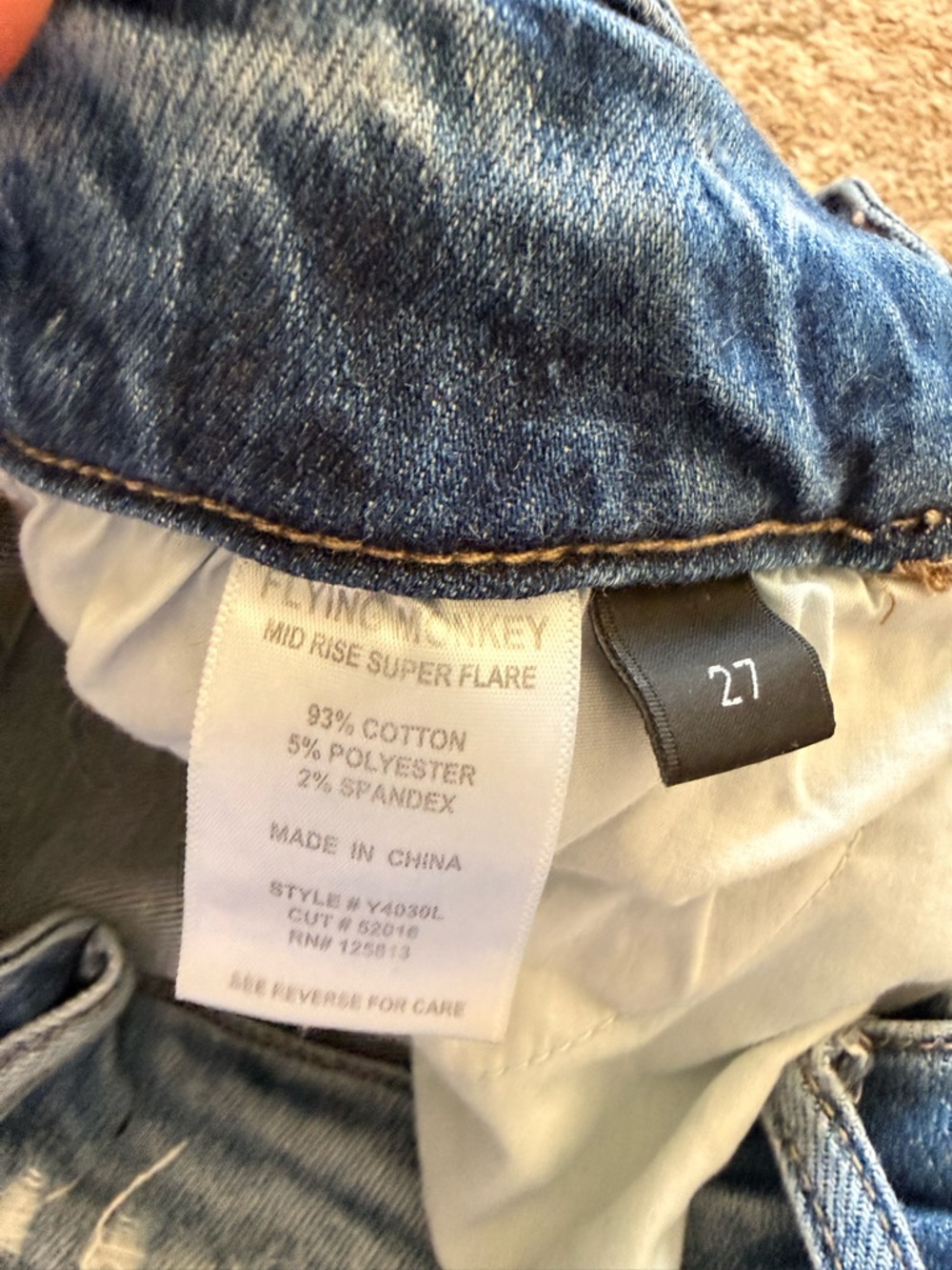 Flying Monkey Blue Distressed Flare Jeans - Picture 3 of 3